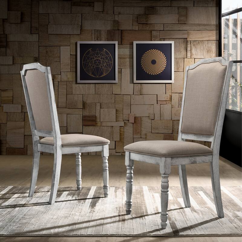 Turned Leg Wood Dining Chair Set Of 2