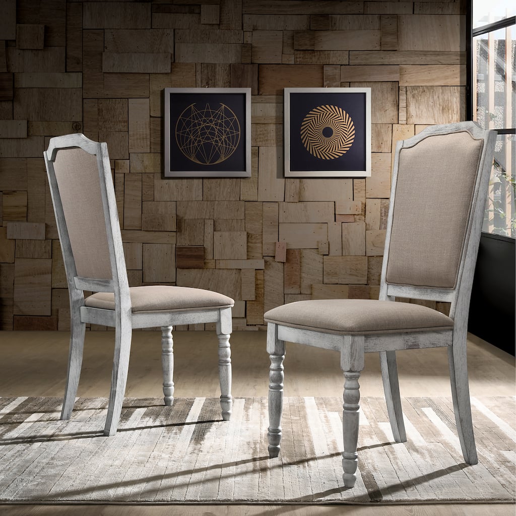 Turned Leg Wood Dining Chair Set Of 2