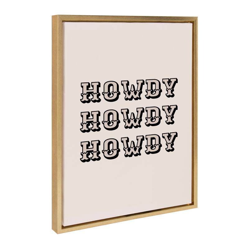 Kate and Laurel Sylvie Howdy Western Framed Canvas by Honey Island Studio - 18x24 - Yellow