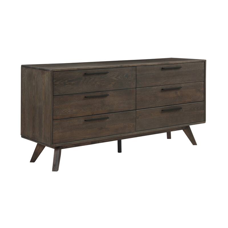 6 Drawer Oak Dresser - Bedroom Dresser with Modern Design & Smooth Gliding Drawers