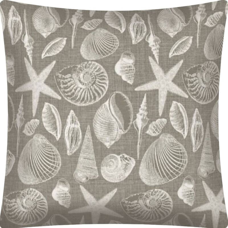HomeRoots 17" Gray Coastal Indoor Outdoor Throw Pillow Cover - 17' X '17' X '0.25