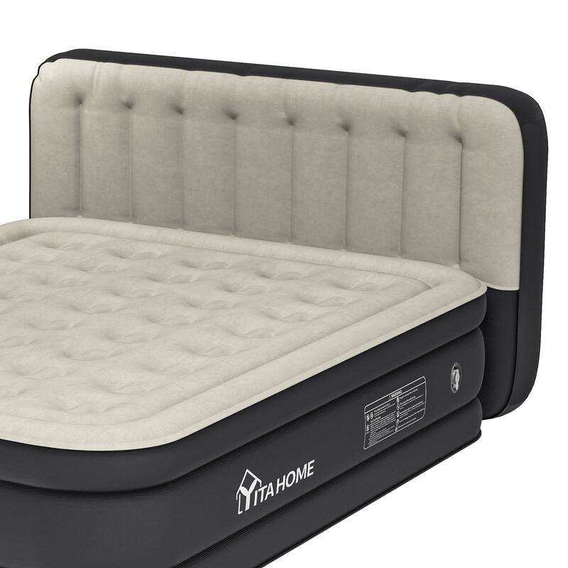 Moasis Queen Air Mattress with Inflatable Headboard