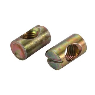 Uxcell 10-Pack M6 Thread Cross Dowel Nuts – 20mm Height Zinc-Plated Iron Slotted Drive For Furniture & Cabinets