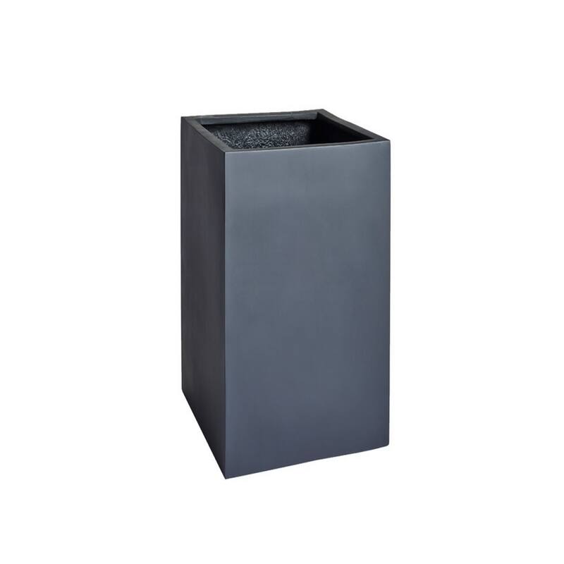 Fremont 10"W x 10"D x 19.7"H Fiberstone Square Tall Planter - 10" x 19.7"