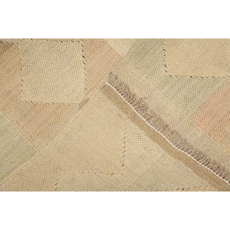 Hand Woven Oriental 100% Wool Carpet Southwestern Modern Multi-Colored Kilim Runner Rug - 8' 8'' X 3' 0''
