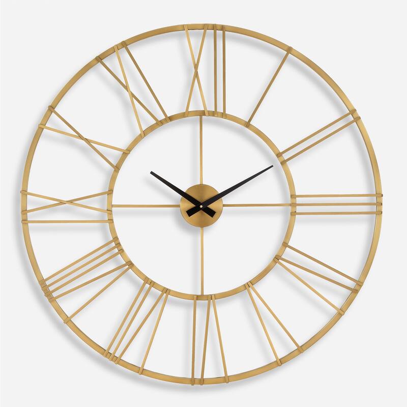 Uttermost Keyann Brass Wall Clock - 36"H x36" W x 0.375"D