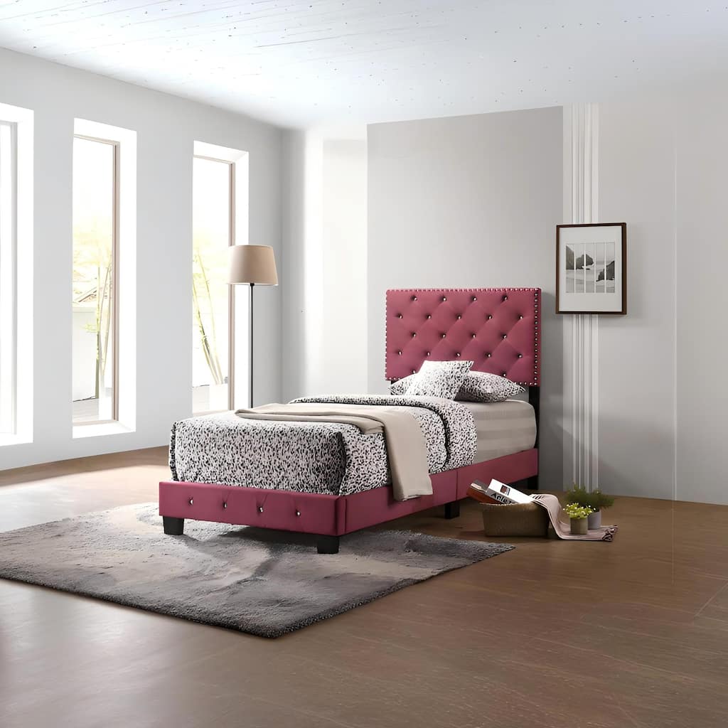 Cherry Finish Twin Bed for Warm Bedroom Decor