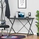 preview thumbnail 1 of 6, HOMCOM 43" Computer Desk Study Student Writing Table with Z and X Bar Frame Support for Living Room, or Home Office, Black