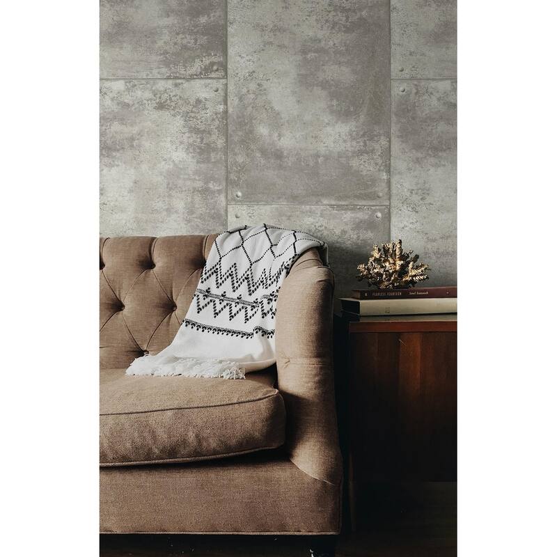 Seabrook Designs Preston Faux Metal Panel Unpasted Wallpaper