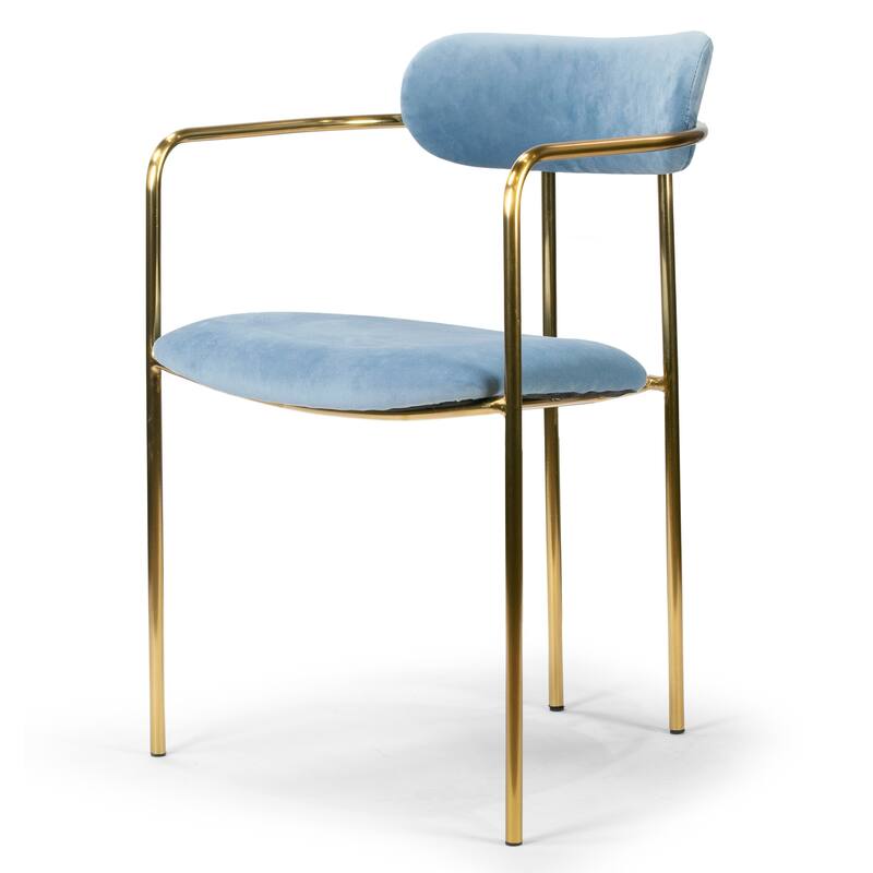 Set of 2 Anaya Light Blue Velvet Dining Chair