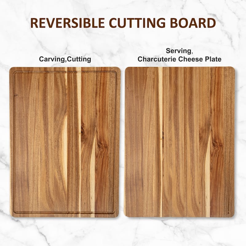 Extra Large Wooden Cutting Board Set, Heavy Duty Chopping Board