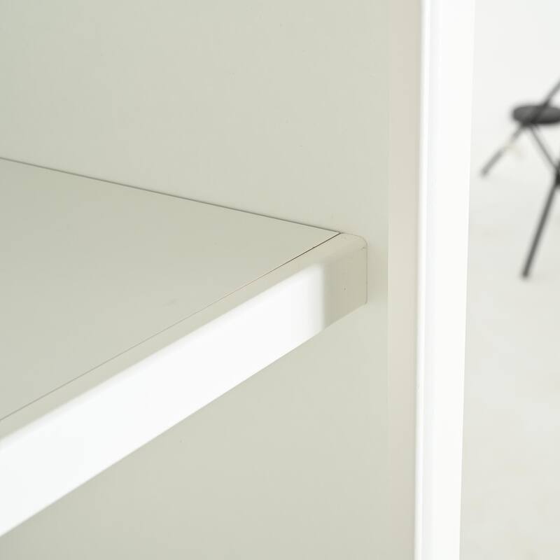 75" Tall Display Shelf with Cabinet, Retro Style cabinet for Hallways Living Room, Kitchen, Home, Studio or Workspace