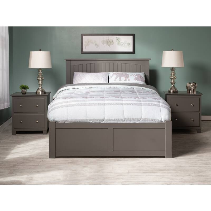 Platform Bed - Storage Bed with Flat Panel Footboard & USB Charger