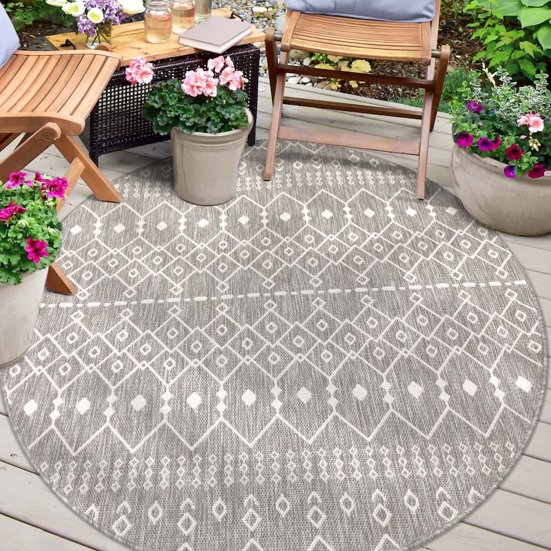 Well Woven Medusa Nord Nordic Lattice Indoor Outdoor Area Rug