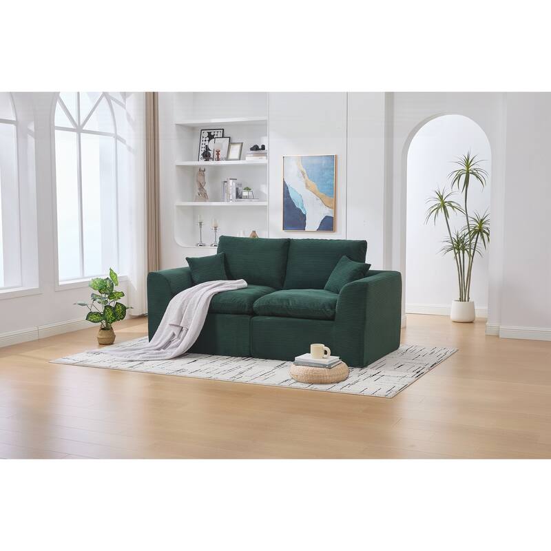 Modular Sectional Sofa Cloud Couch,Comfy Cloud Modern Sofa - Green