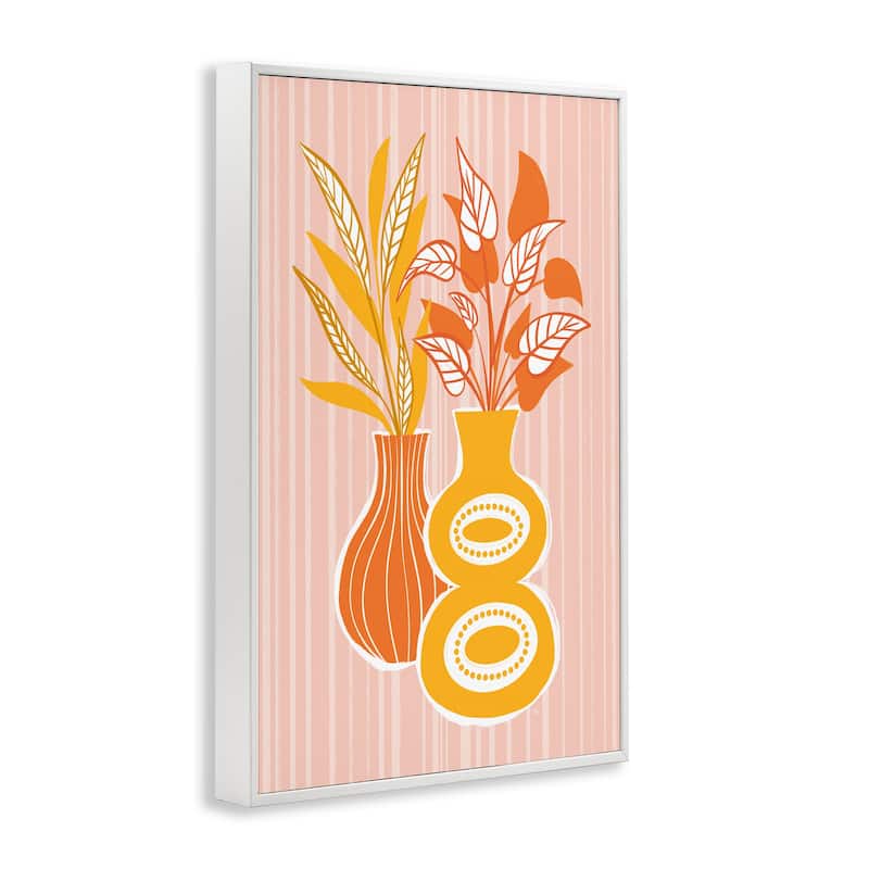 Stupell Orange & Yellow Vases Framed Giclee Art Design By Martina Pavlova