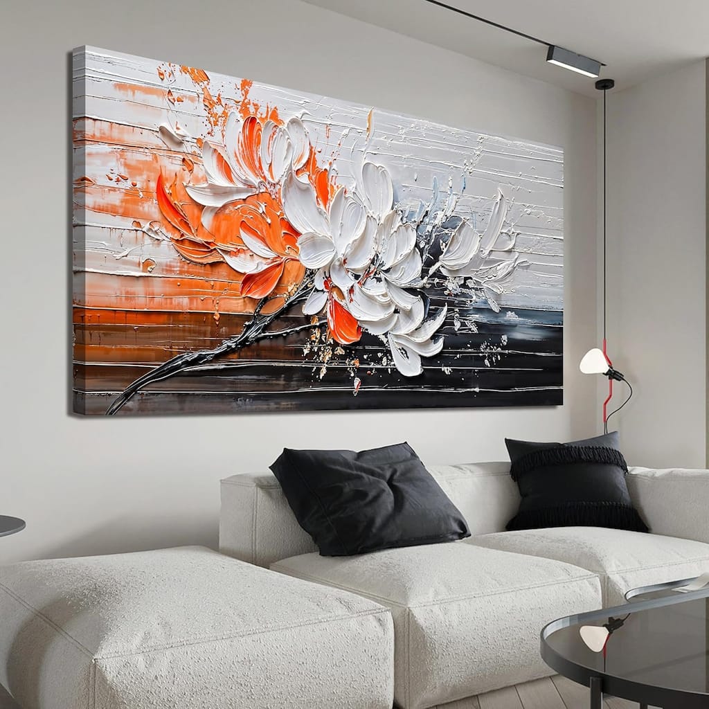 Wall Decor White Flower Wall Art Decorations