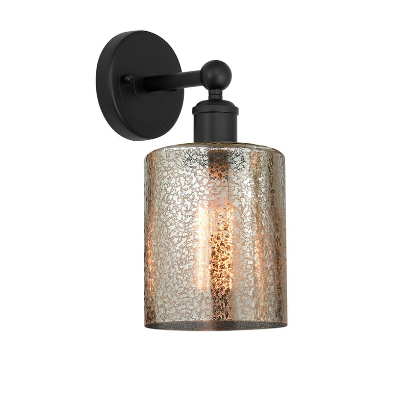 Innovations Lighting 616-1W-12-5 Cobbleskill Sconce Cobbleskill 12" - Matte Black / Mercury