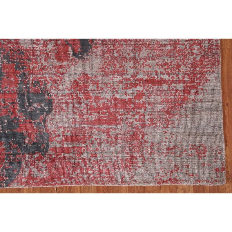Multi-Color Abstract Modern Area Rug Hand-Knotted Wool Carpet - 5'3"x 8'4"