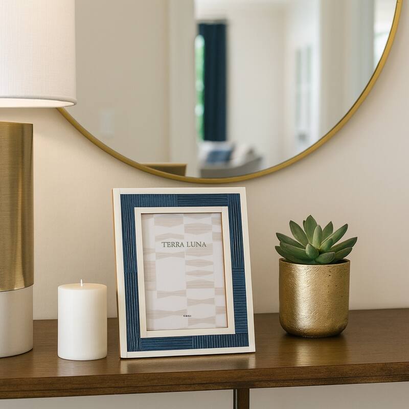 Decorative Round Marble Sculpture Statue - 10", White & Black