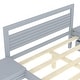 preview thumbnail 8 of 11, Full Size Pine Wooden Platform Kids Bed with Headboard,2-Removable Storage Drawers & 2-Bedside Tables, Easy to Assemble, Grey