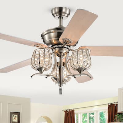 Silver Orchid Dietrich Satin Nickel 52-Inch 5-Blade Lighted Ceiling Fan