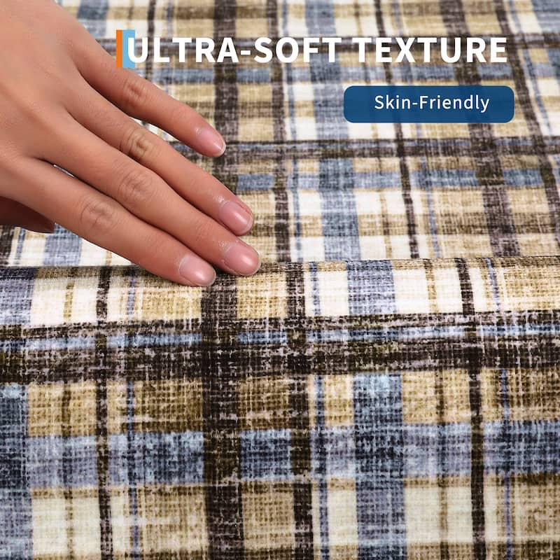 Garvee Timeless Check Washable Area Rug