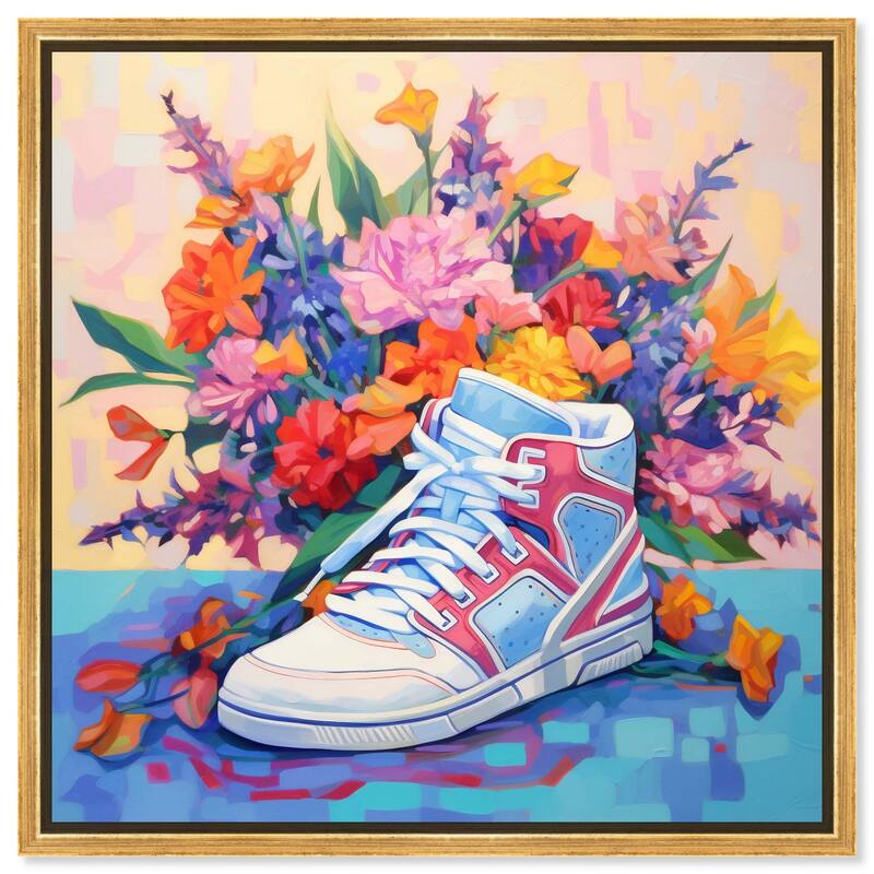 Colorful Sneaker Bouquet II Canvas by Art Remedy - Gold - 20" x 20"