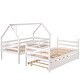 preview thumbnail 18 of 16, House and Chimney Design Pine Wood and MDF Twin over Twin House Bunk Bed with Trundle and Chimney Design