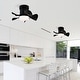 preview thumbnail 4 of 8, Low Noise Matte Black abs Blade Remote Ceiling Fan with Led Light for Kitchen Bedroom Dining Room Toilet Patio