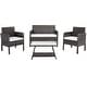 preview thumbnail 32 of 52, SAFAVIEH Outdoor Aboka 4-Piece Conversation Patio Set Grey Brown/White