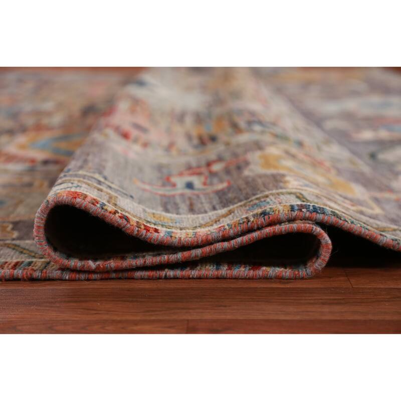 Hand Knotted Oriental 100% Wool Carpet Transitional Floral Multi-Colored Oushak Area Rug - 11' 5'' X 8' 10''