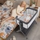 preview thumbnail 3 of 16, Height Adjustable Bedside Sleeper with Storage Bag and Soft Mattress for Baby - 24.5" x 40" x 29.5"-34.5"