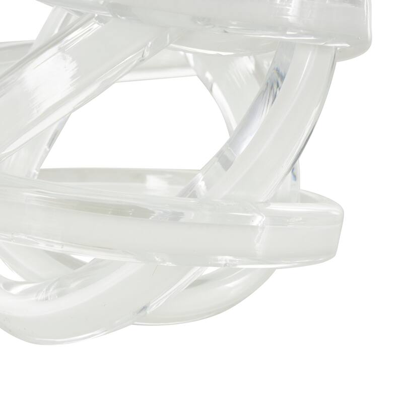 Glass Knot Brushed Twisted Decorative Sculpture - Pink, Dark Blue, White - Roche River Decor