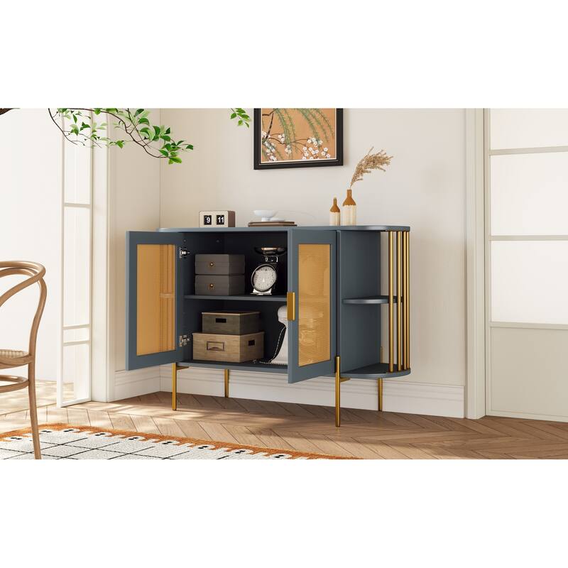 legant Curved Dining Cabinet with Gold Trim