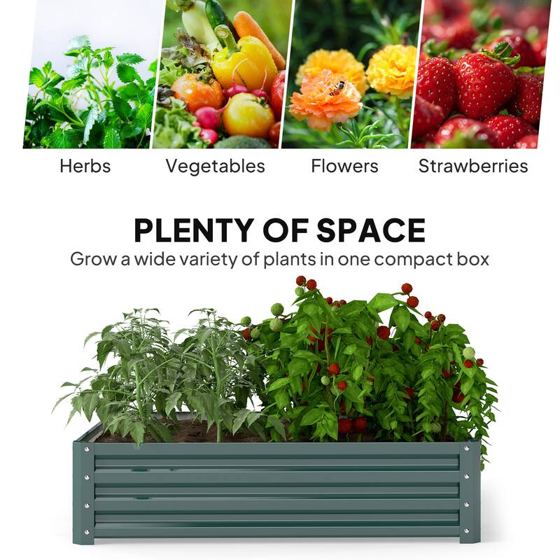Metal Planter Box,Galvanized Raised Garden Bed Easy to Assemble