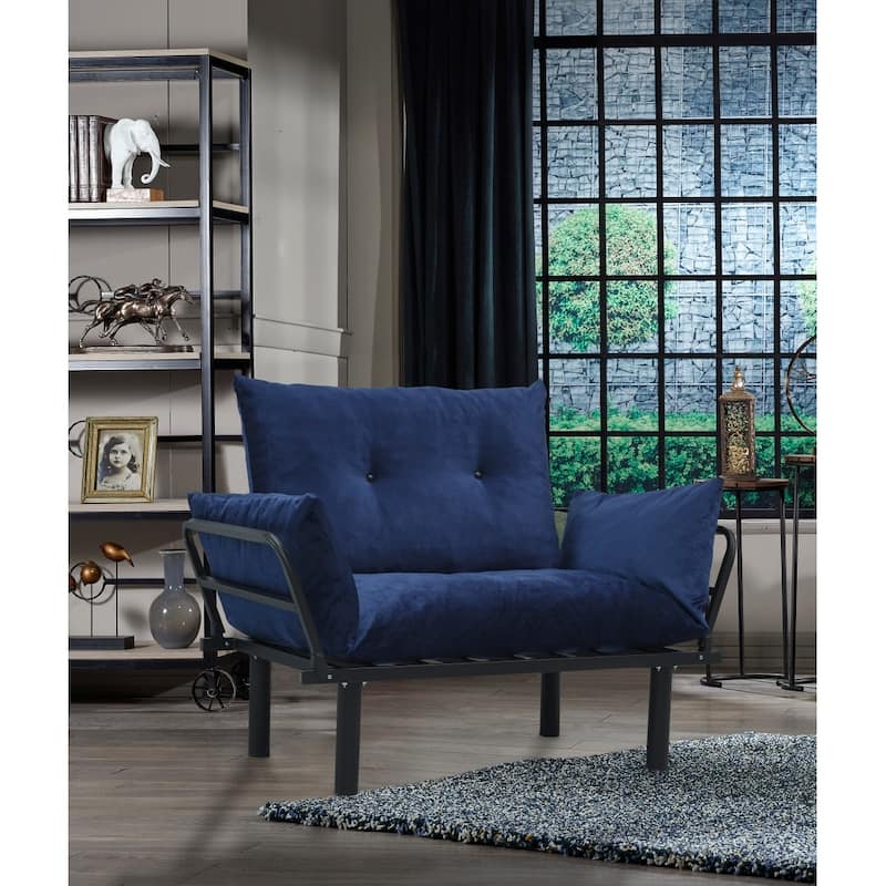 Metal Legs Futon Loveseat
