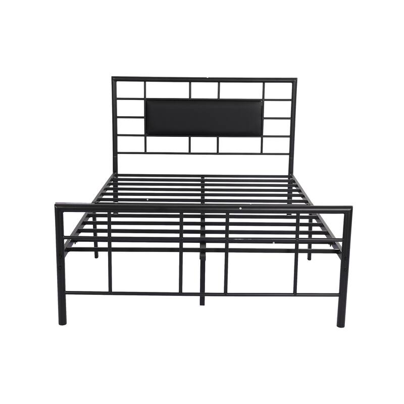 Goutwel Metal Platform Bed Frame with Headboard and Footboard