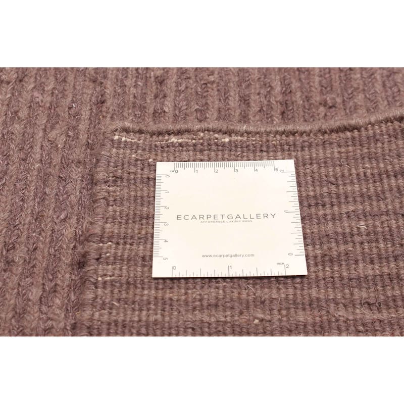 ECARPETGALLERY Flat-Weave Natural Dark Grey Wool Tapestry Kilim - 4'11 x 4'11