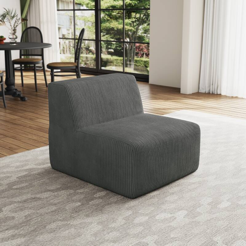 Corduroy Armless Chair Accent Chair