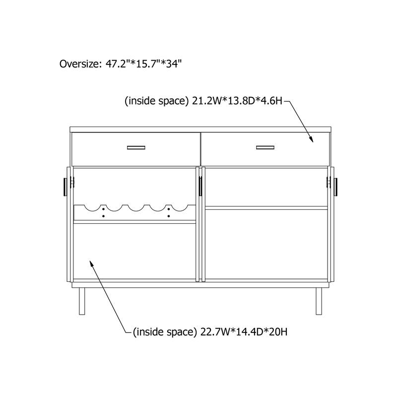 Furniture of America Mason Modern 2-drawer Buffet with Wine Rack