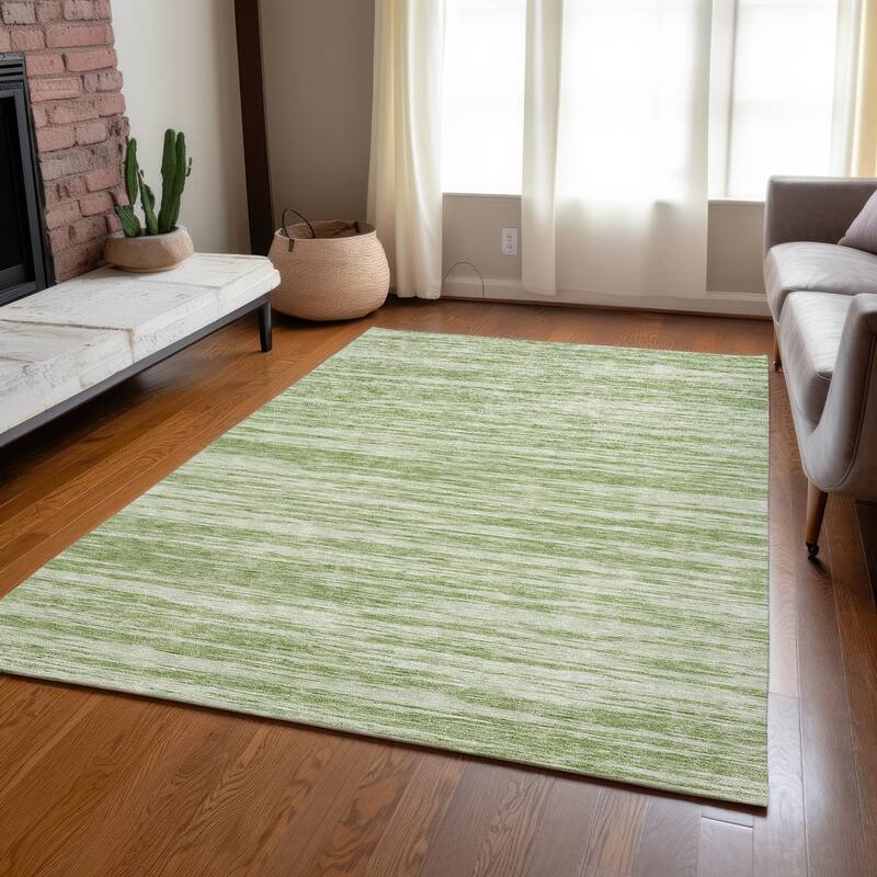 Machine Washable Indoor/ Outdoor Casual Ombre Chantille Rug