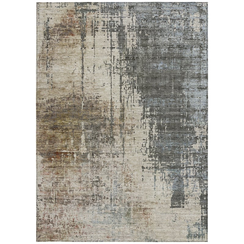 HomeRoots Abstract Transitional Rectangle Outdoor Rug