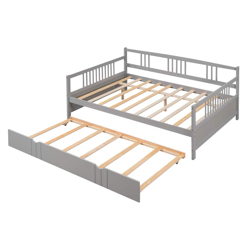 Full size daybed wood bed with twin size trundle bed bath beyond