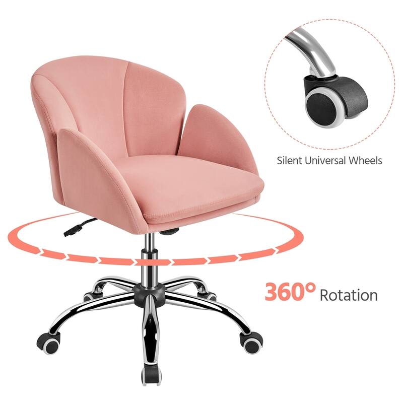 Yaheetech Modern Swivel Rolling Desk Chair Makeup Vanity Chair for Home Office