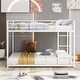 preview thumbnail 1 of 9, Modern & Convenient Design Full over Full Metal Bunk Bed with Built-in Ladder and Full-length Guardrail, Sturdy Frame, White