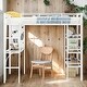 preview thumbnail 11 of 16, Modern Twin Size Loft Bed with 3 Layers of Shelves and Desk with Whiteboard and Metal Frame for Bedroom