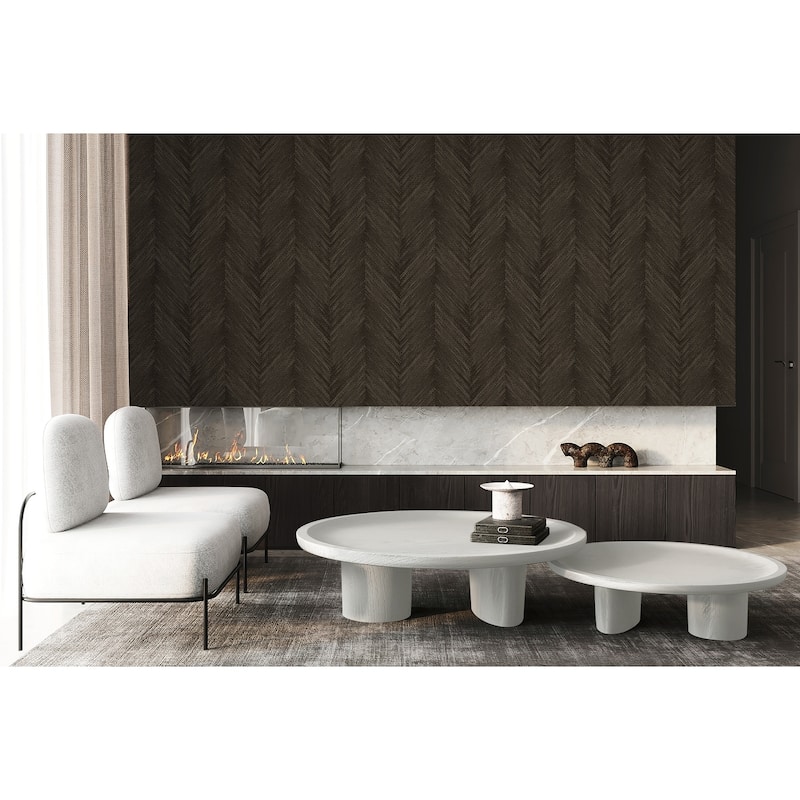 Seabrook Designs Otto Geometric Chevron Non-Woven Unpasted Wallpaper