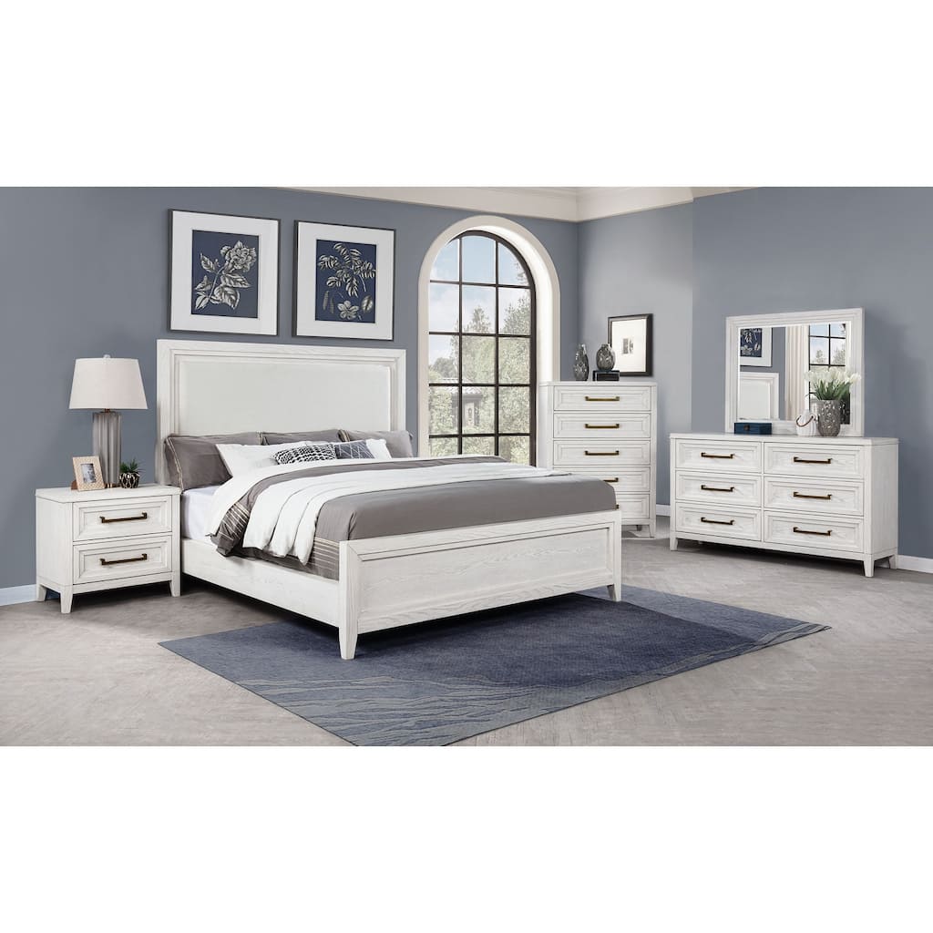 Marielle 5-Piece Bedroom Set Distressed White