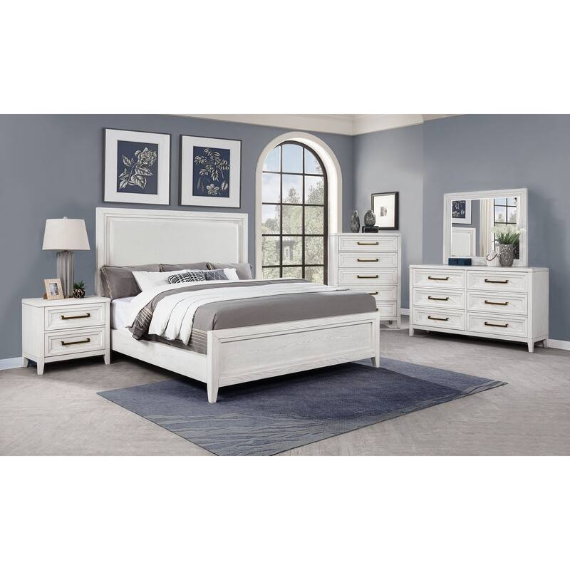 Marielle 5-Piece Bedroom Set Distressed White - Eastern King